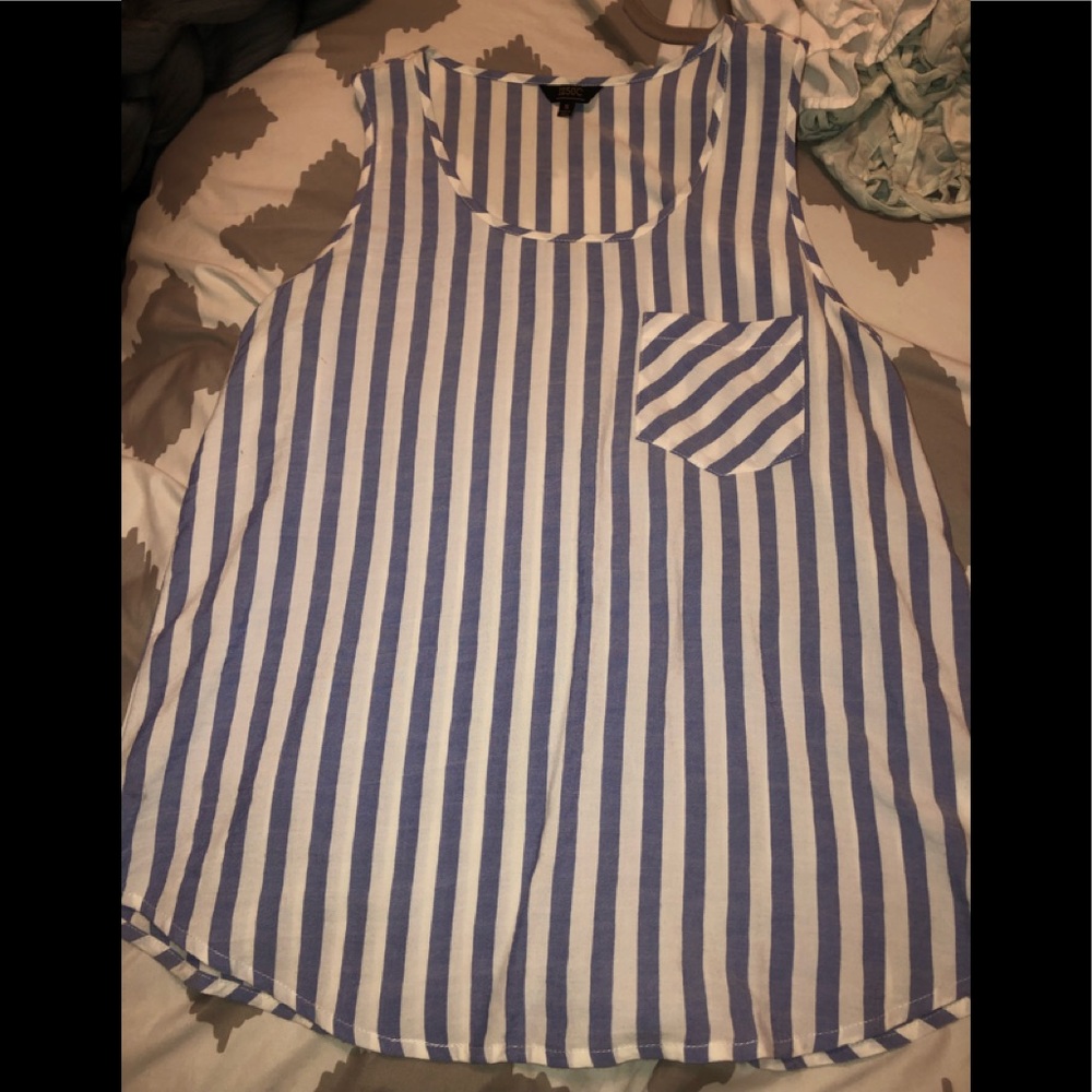 1250C Blue Vertical Striped Tank Top